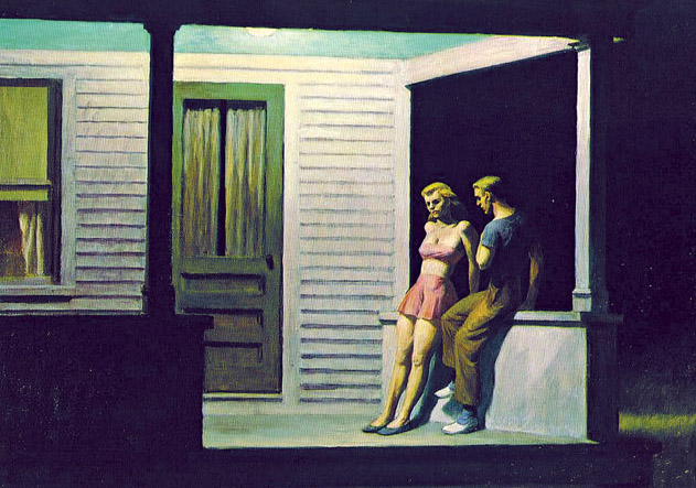 Summer Evening by Edward Hopper Greetings Card - Click Image to Close